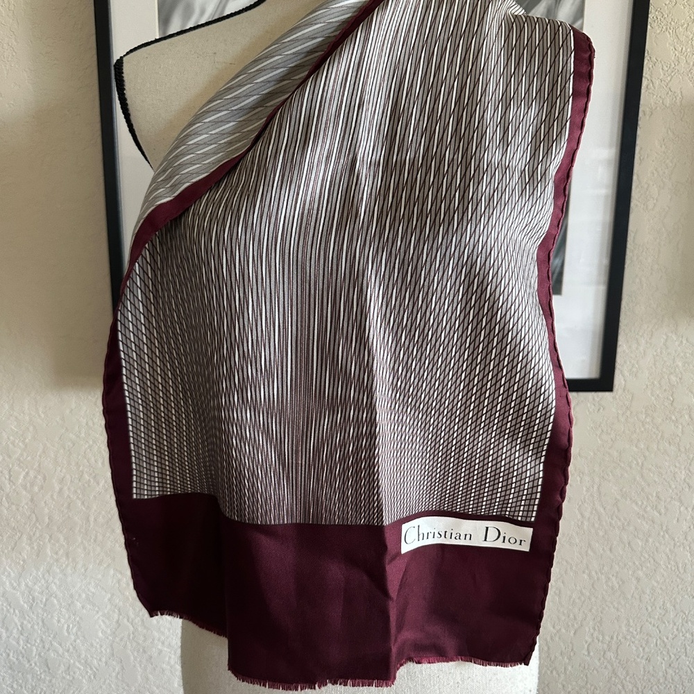Vintage Christian Dior Rectangle Silk Scarf - Picture 4 of 5